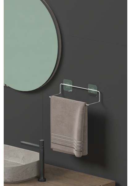 Krom Gümüş Yapışkanlı Havluluk Havlu Askısı Metal Havlu Tutacağı Banyo Mutfak Havluluğu fiyatları