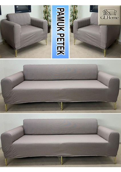 %100 Pamuk Petek Kumaş 3+3+1+1 Komple Giydirme Kanepe&çekyat, Bohem, Porto, Vb. Model Koltuk Kılıfı fırsatları