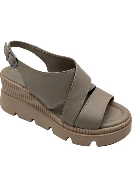Leggero - Kadın Dolgu Topuklu Sandalet - Vizon - 36 fırsatları