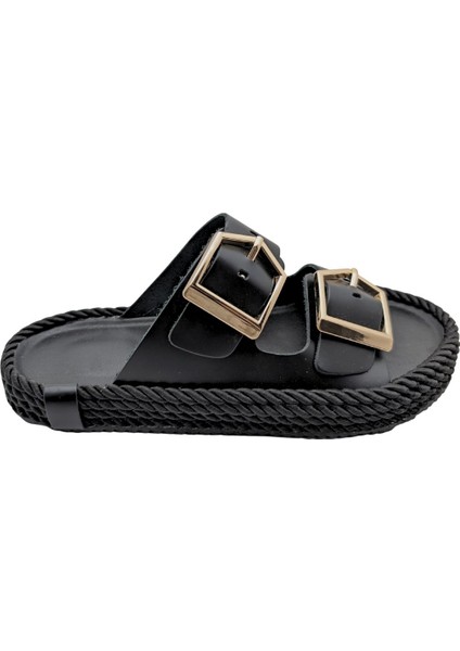 Sogno Estivo - Kadın Düz Terlik - Siyah - 37
