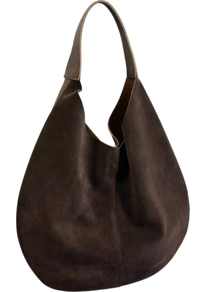 Çift Taraflı Süet Hakiki Deri Kadın El Omuz Çanta Yavru Çantalı