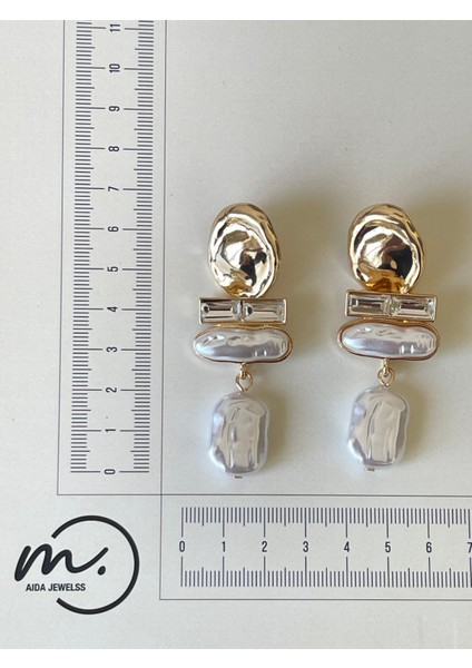 Uzun Sallantılı Incili Tasarım Büyük Boy Abiye Küpe modelleri