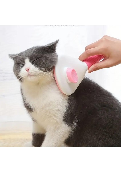 Pembe Otomatik Temizlenen Tuşlu Evcil Hayvan Fırçası Kedi Köpek Tüy Toplayıcı Tarak