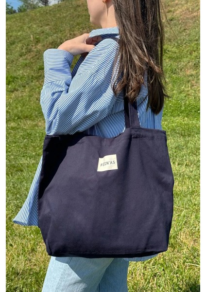 Gabardin Bez Çanta - Lacivert (Mıknatıs Çıt - %100 Pamuk Gabardin)