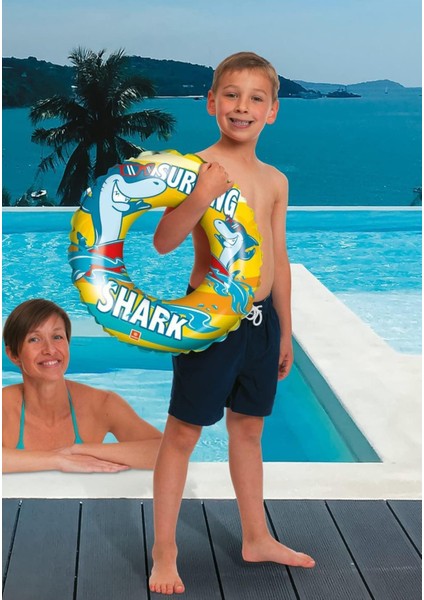2-6 Yaş Shark Yüzme Kolluk ve Can Simidi Şişme Kolluk ve Simit Set fiyatları