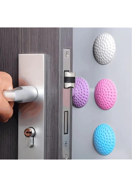 8 Adet Beyaz Renk Çok Amaçlı Yapışkanlı Silikon Kapı Duvar Klozet Kapağı Masa Köşe Koruyucu Tampon