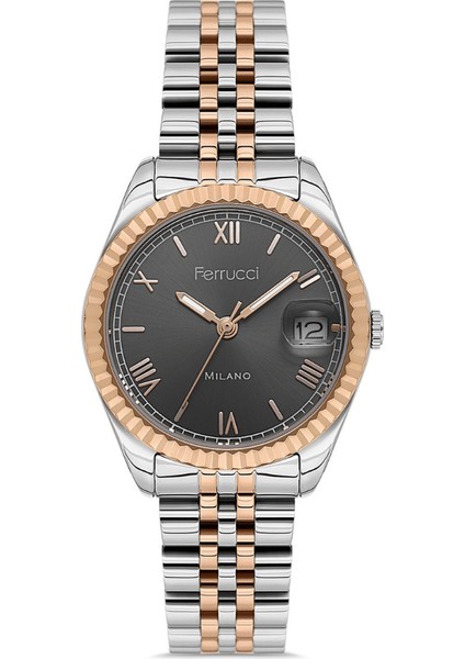 FER.03581M.03 Çelik Kordon Kadın Kol Saati