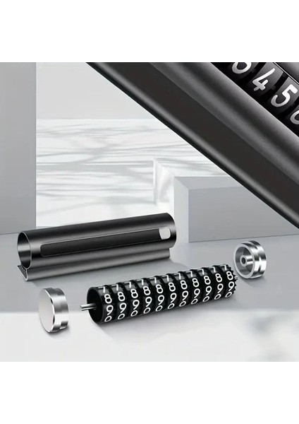 2 Adet Siyah Araç Park Telefon Numaratörü Çevirmeli Ayarlı Torpido Üstü Silindir Numaratör