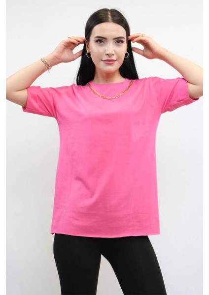 Zincir Aksesuarlı Tshirt Pembe