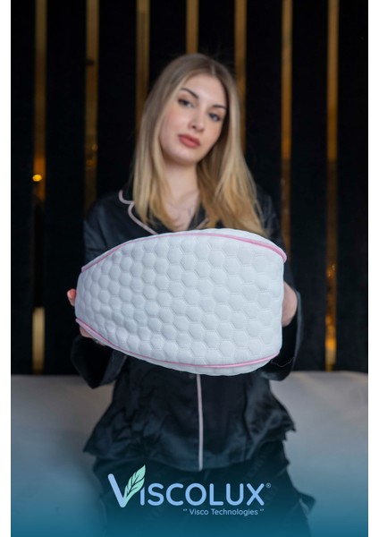 Diz Arası Ortopedik Yastık - V Model Diz Arası Yastık Visco Yastık 25X25X15 Pembe modelleri