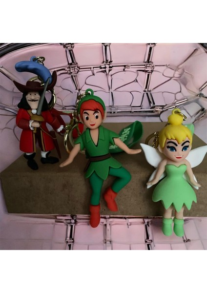 Peter Pan, Tinker Bell ve Kaptan Kanca Figürlü 3'lü Anahtarlık & Çanta Süsü Seti modelleri