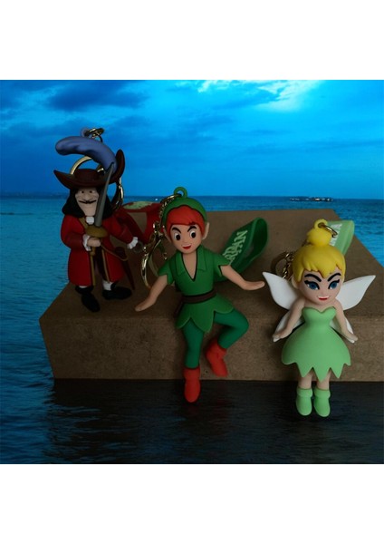 Peter Pan, Tinker Bell ve Kaptan Kanca Figürlü 3'lü Anahtarlık & Çanta Süsü Seti fırsatları