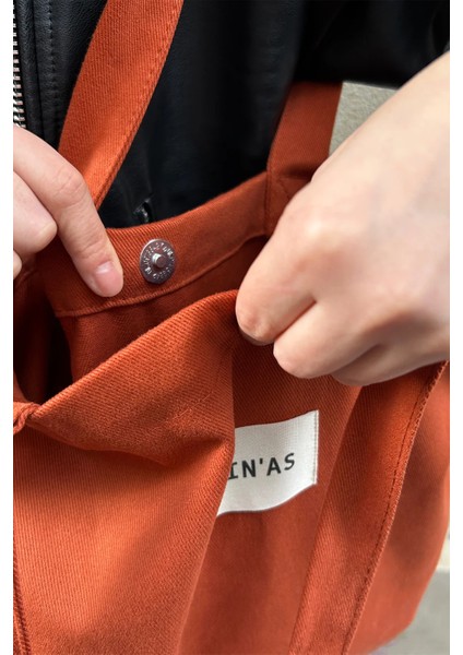 Gabardin Bez Çanta - Kiremit (Mıknatıs Çıt - %100 Pamuk Gabardin) fiyatları
