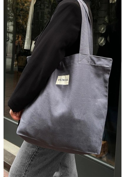 Gabardin Bez Çanta - Gri (Mıknatıs Çıt - %100 Pamuk Gabardin)
