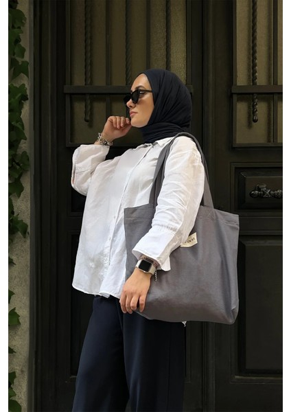 Gabardin Bez Çanta - Gri (Mıknatıs Çıt - %100 Pamuk Gabardin) modelleri