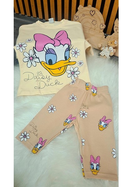 Daisy Duck Figürlü Kız Çocuk Taytlı Takım