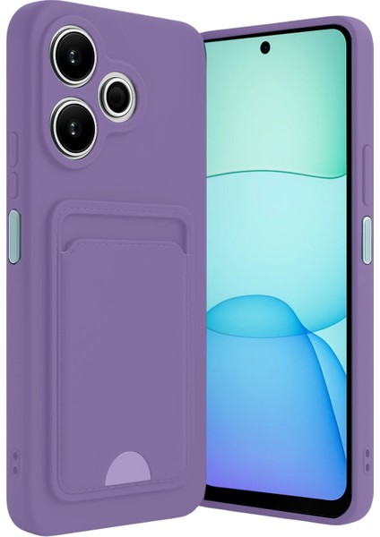 Xiaomi Redmi 13 4g Uyumlu Arka Kamera Korumalı Kart Koyulabilen Silikon Kartlıklı Kılıf Kapak