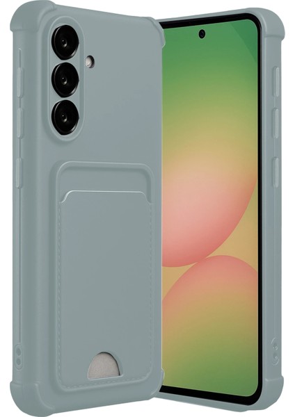Samsung Galaxy A56 Uyumlu Arka Kamera Korumalı Kart Koyulabilen Silikon Kartlıklı Kılıf Kapak