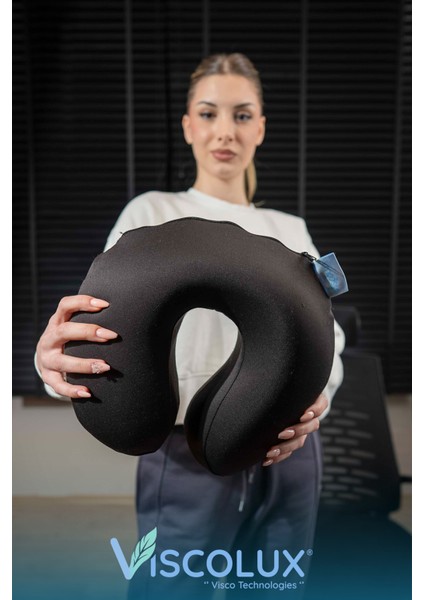 Ortopedik Seyahat Yastığı - Visco Boyun Destekli Yastık 30X30X12 Siyah fiyatları