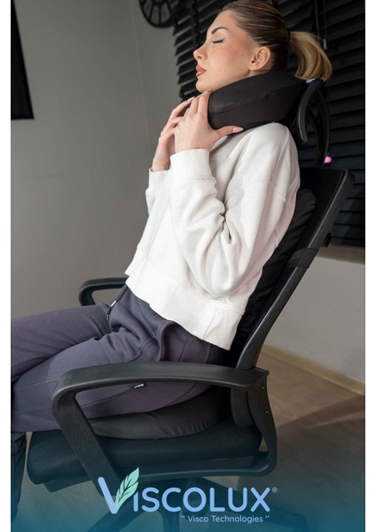 Ortopedik Seyahat Yastığı - Visco Boyun Destekli Yastık 30X30X12 Siyah indirimleri