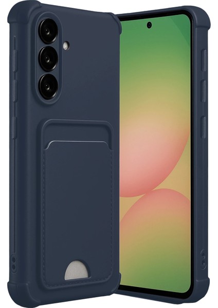 Samsung Galaxy A56 Uyumlu Arka Kamera Korumalı Kart Koyulabilen Silikon Kartlıklı Kılıf Kapak