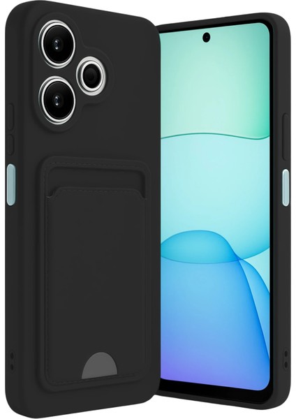 Xiaomi Redmi 13 4g Uyumlu Arka Kamera Korumalı Kart Koyulabilen Silikon Kartlıklı Kılıf Kapak