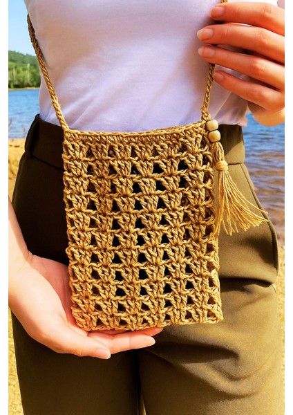 Doğal Hasır Mini Omuz Çantası