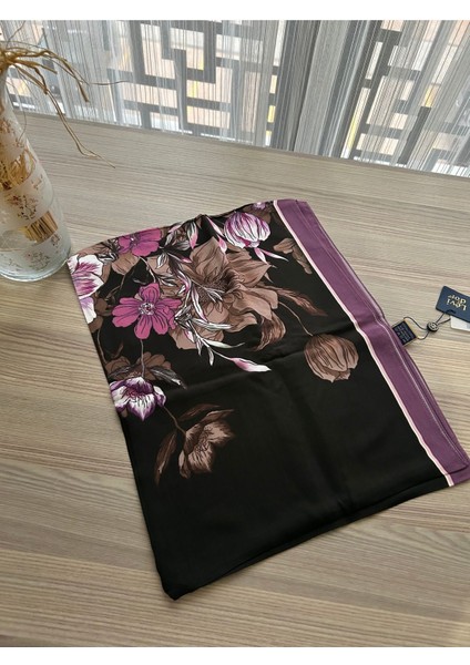 Mor Kenar Çiçek Desen Royal Şal fiyatları