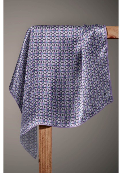 %100 Twill Ipek Geometrik Desenli Lila Renkli 90X90 Eşarp Dikim Şekli : El Dikişi 60779 fırsatları