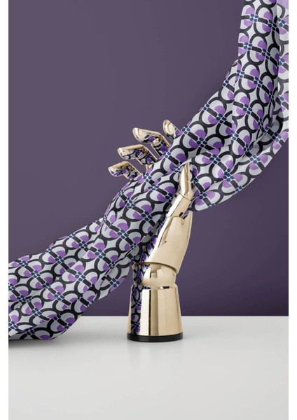 %100 Twill Ipek Geometrik Desenli Lila Renkli 90X90 Eşarp Dikim Şekli : El Dikişi 60779 indirimleri