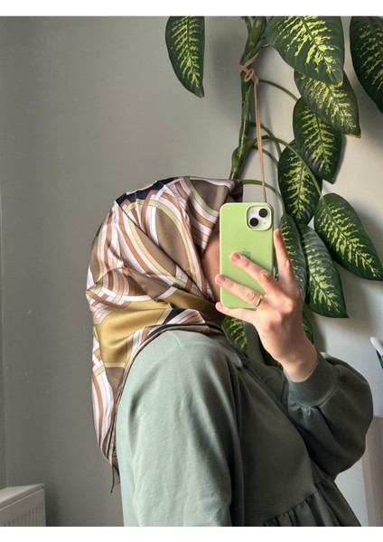 Twill Ipek Eşarp Yağ Yeşili
