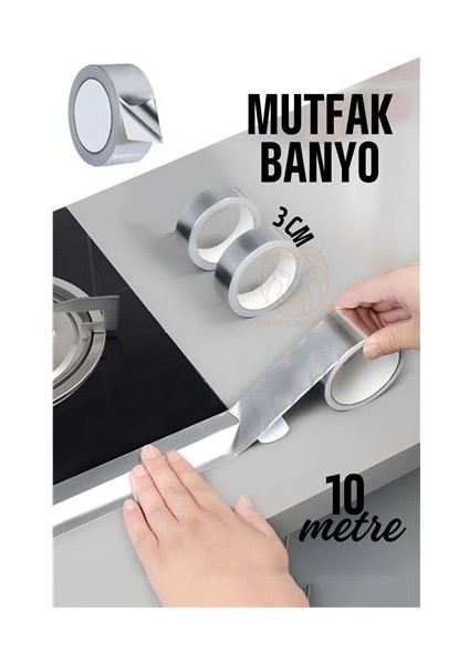 Turk Kendinden Yapışkanlı Alüminyum Su Sızdırmaz Yanmaz Bant 10 Metre - GMS9376-8256