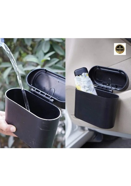 Ford F250/F350/F450/F550 Usa 2008-2009-2010 Oto Araba Çöp Kutusu Organizer Itme Kapaklı Çöp Kovası Siyah