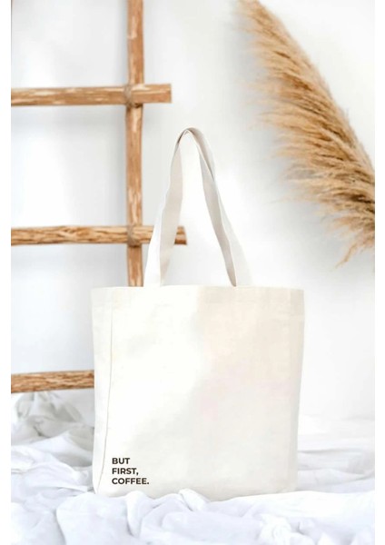 Kanvas Bez Çanta - First Coffee (Çıtçıt - Iç Cep - %100 Pamuk) fiyatları