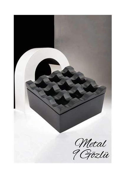 Bfs Rexite Siyah Metal 9 Gözlü Kül Tablası