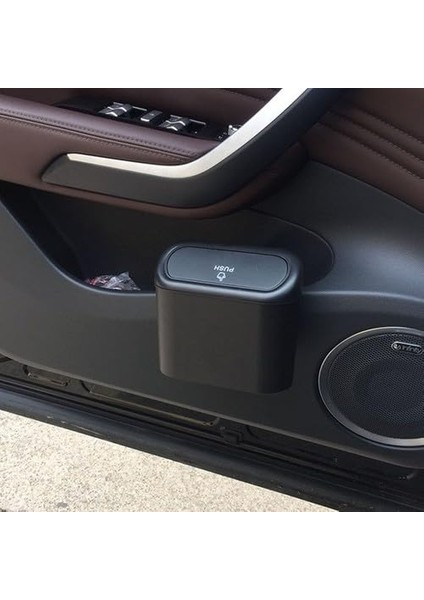 Kia Telluride 2020-2021-2022-2023-2024-2025 Oto Araba Çöp Kutusu Organizer Itme Kapaklı Çöp Kovası Siyah modelleri