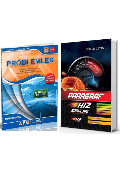 Apotemi Problemler ve Hız Renk Paragraf Soru Bankası Seti 2 Kitap