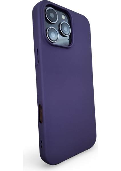 iPhone 16 Pro Max Uyumlu Kılıf Kadife Lansman Soft Yumuşak Liquid Silikon Kamera Korumalı Kapak