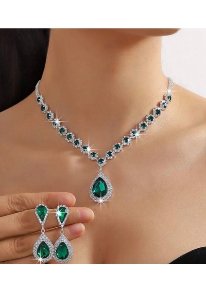 Rüya Beyaz Kolye Küpe Seti 2li Davet Düğün Nişan Abiye fırsatları