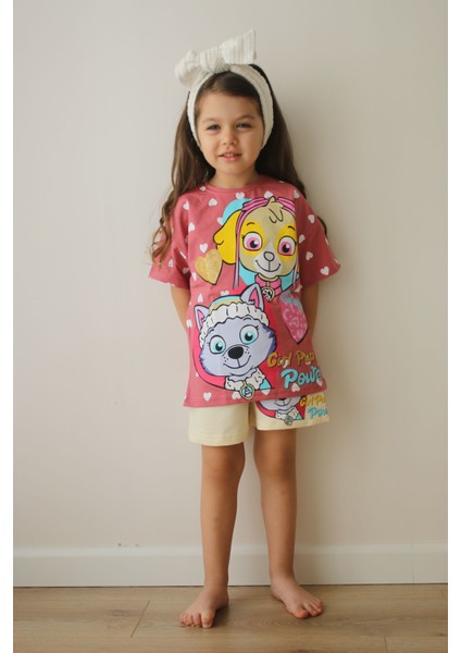 Girl Pup Power Minik Kalpli Kız Çocuk Şortlu Takım 2li