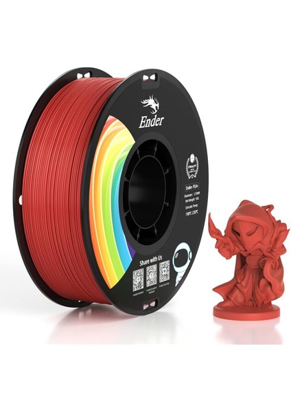 Ender Pla+ Kırmızı Filament 1.75MM 1000GR -