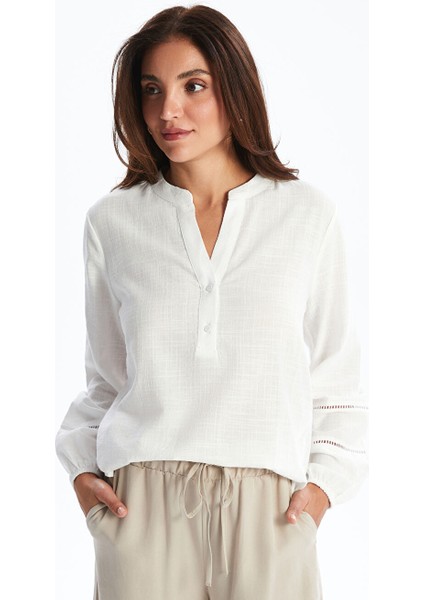 Yeni Sezon Kacik Yaka Oversize Bluz - S5QY39Z8