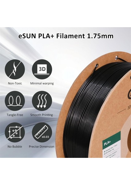 Siyah Pla+ Filament 1,75MM 1 kg - fiyatları