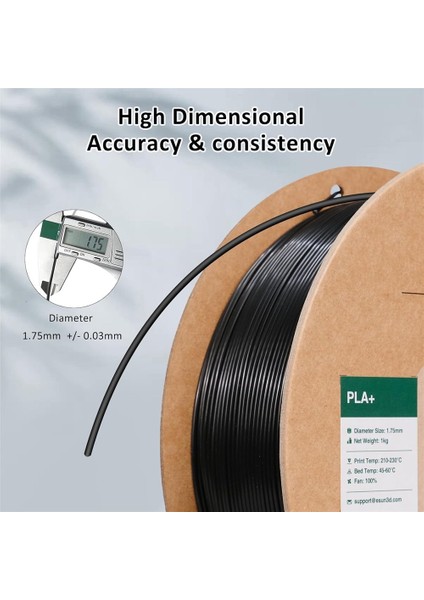 Siyah Pla+ Filament 1,75MM 1 kg - indirimleri