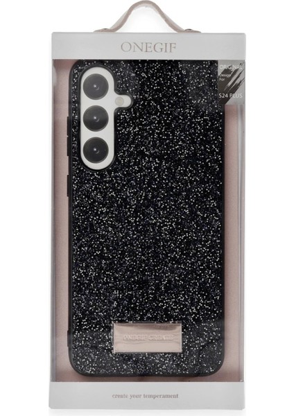 Onegif Samsung Galaxy S23 Bright Simli Kapak - Siyah modelleri