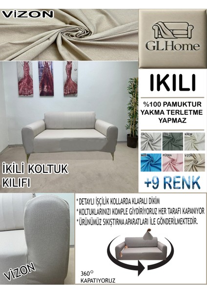 %100 Pamuk Petek Kumaş Çift Kişilik Komple Giydirme 2'li Kanepe, Bohem,porto, Vb Model Koltuk Kılıfı