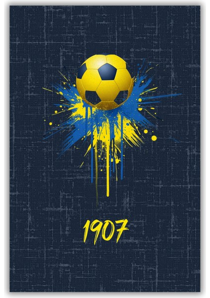 Sarı Lacivert Taraftar Halısı Dijital Baskılı Dokuma Kaymaz Tabanlı Yıkanabilir Genç Odası Halısı fiyatları