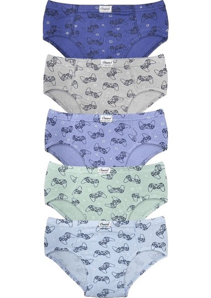 Erkek Çocuk 5'li Paket Konsol Baskılı Likralı Külot