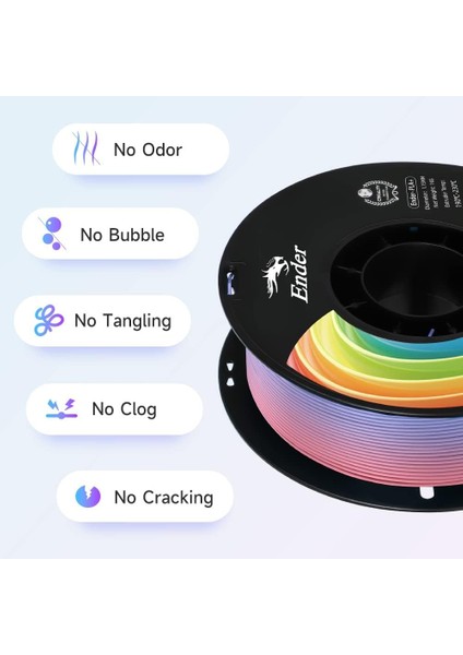 Ender Pla+ Rainbow Filament 1.75MM 1000GR - modelleri