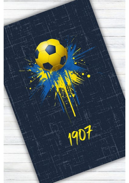 Sarı Lacivert Taraftar Halısı Dijital Baskılı Dokuma Kaymaz Tabanlı Yıkanabilir Genç Odası Halısı modelleri